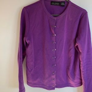 Purple cardigan